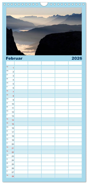 Traumhafte Bergwelt Kalender (CALVENDO Familienplaner 2026)