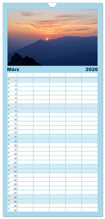 Traumhafte Bergwelt Kalender (CALVENDO Familienplaner 2026)