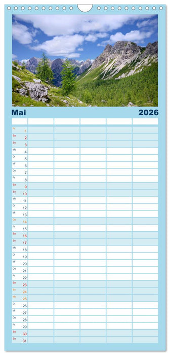 Traumhafte Bergwelt Kalender (CALVENDO Familienplaner 2026)
