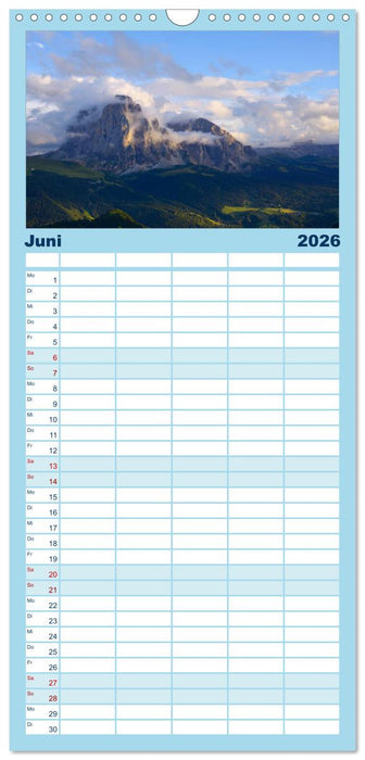Traumhafte Bergwelt Kalender (CALVENDO Familienplaner 2026)