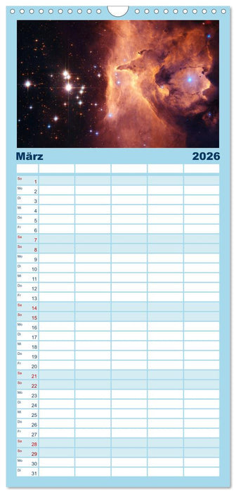 Der Weltraum. Spektakuläre Gasnebel und Galaxien (CALVENDO Familienplaner 2026)