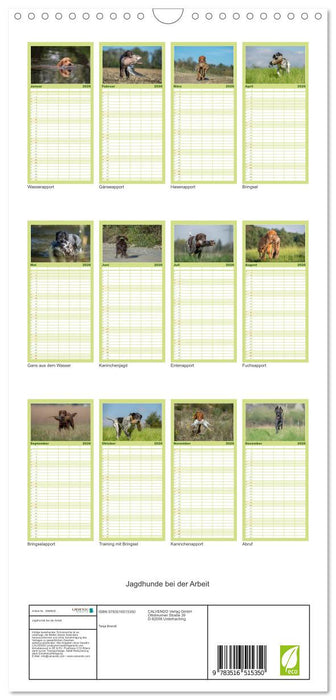 Jagdhunde bei der Arbeit (CALVENDO Familienplaner 2026)