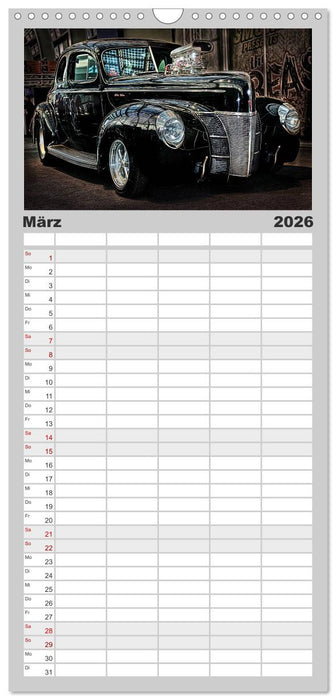 Außergewöhnliche Autos - Hot Rods (CALVENDO Familienplaner 2026)