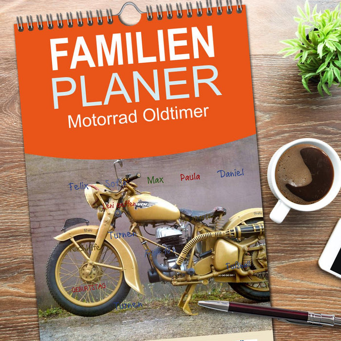 Motorrad Oldtimer (CALVENDO Familienplaner 2026)