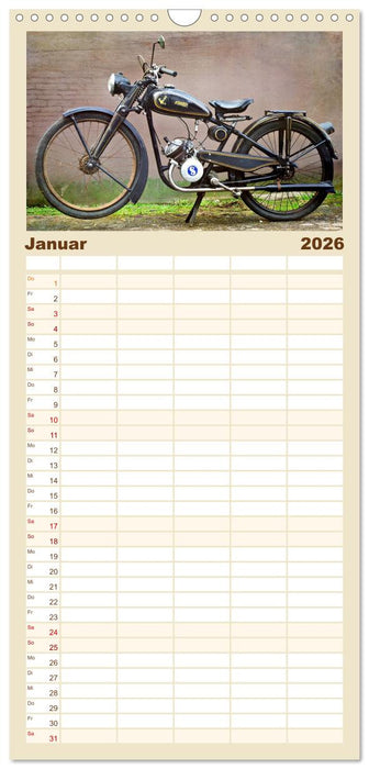 Motorrad Oldtimer (CALVENDO Familienplaner 2026)