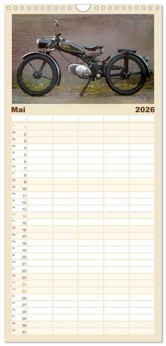 Motorrad Oldtimer (CALVENDO Familienplaner 2026)