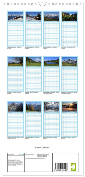Berner Oberland (CALVENDO Familienplaner 2026)
