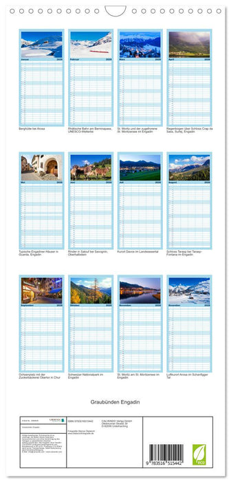 Graubünden Engadin (CALVENDO Familienplaner 2026)