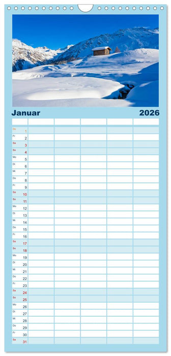 Graubünden Engadin (CALVENDO Familienplaner 2026)