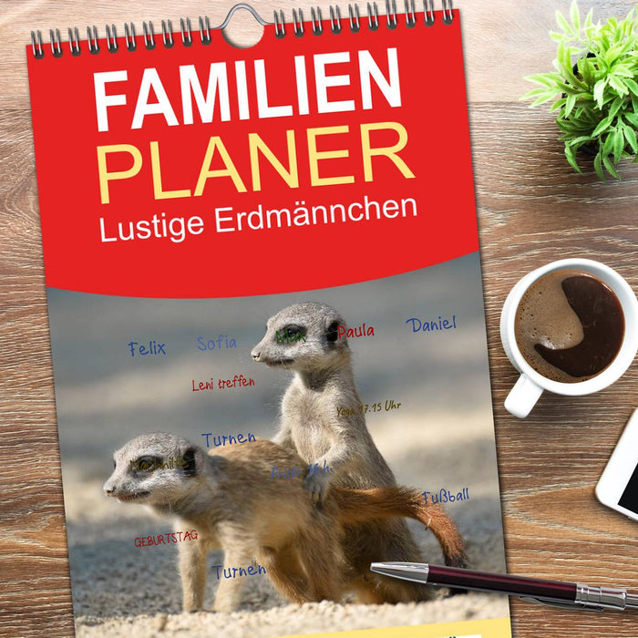 Lustige Erdmännchen (CALVENDO Familienplaner 2026)
