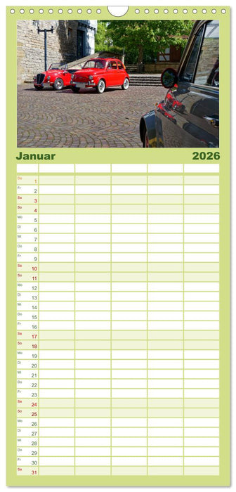 Cinquecento Der kleine Italiener - 60 Jahre zeitloses Kultobjekt (CALVENDO Familienplaner 2026)