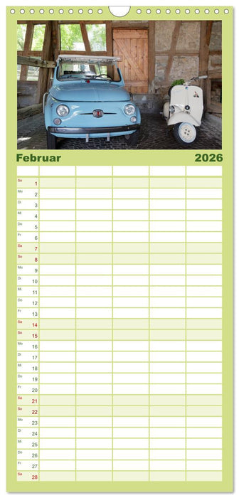 Cinquecento Der kleine Italiener - 60 Jahre zeitloses Kultobjekt (CALVENDO Familienplaner 2026)