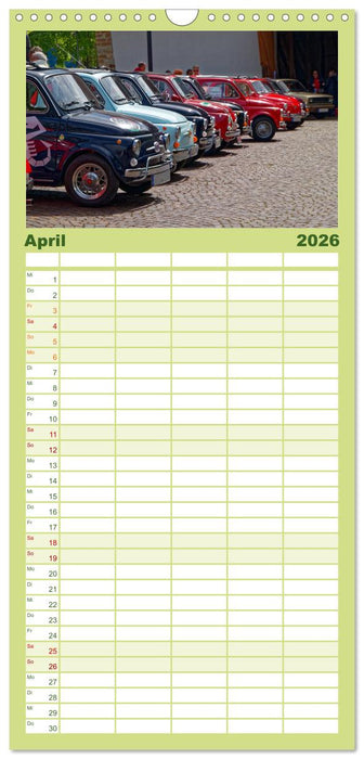 Cinquecento Der kleine Italiener - 60 Jahre zeitloses Kultobjekt (CALVENDO Familienplaner 2026)