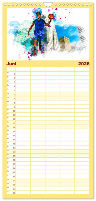 Basketball Art (CALVENDO Familienplaner 2026)