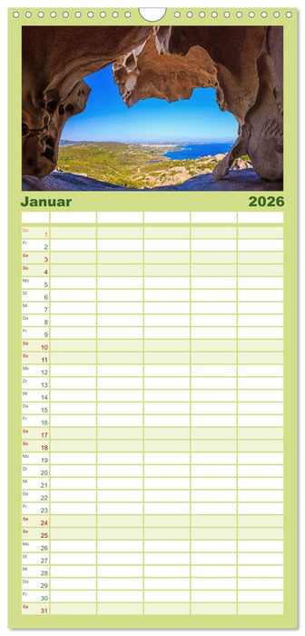 Sardinien - Traumstrände am Mittelmeer (CALVENDO Familienplaner 2026)