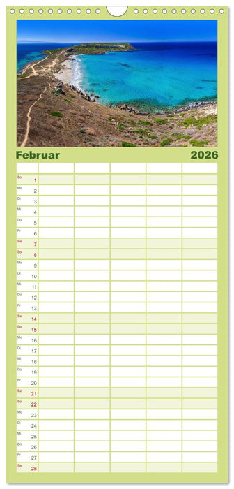 Sardinien - Traumstrände am Mittelmeer (CALVENDO Familienplaner 2026)