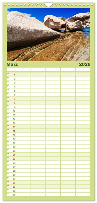 Sardinien - Traumstrände am Mittelmeer (CALVENDO Familienplaner 2026)