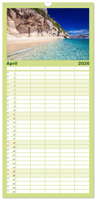 Sardinien - Traumstrände am Mittelmeer (CALVENDO Familienplaner 2026)