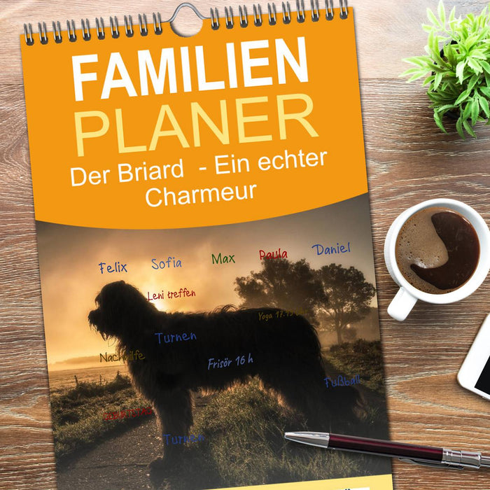 Der Briard - Ein echter Charmeur (CALVENDO Familienplaner 2026)