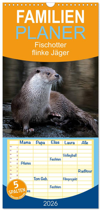 Fischotter, flinke Jäger (CALVENDO Familienplaner 2026)