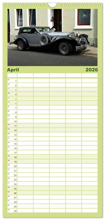 Oldtimer vergangenger Jahrzehnte (CALVENDO Familienplaner 2026)