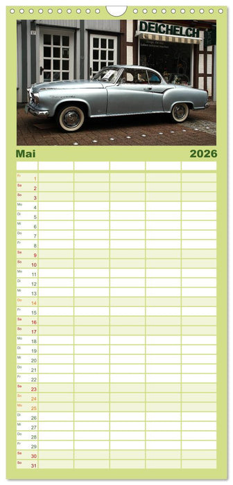 Oldtimer vergangenger Jahrzehnte (CALVENDO Familienplaner 2026)