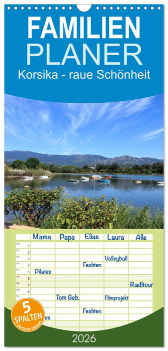 Korsika - raue Schönheit (CALVENDO Familienplaner 2026)