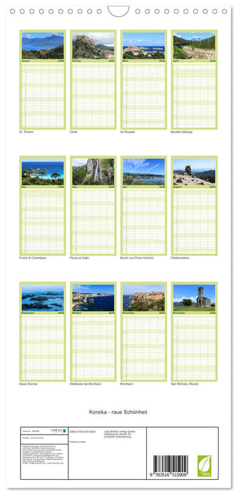 Korsika - raue Schönheit (CALVENDO Familienplaner 2026)
