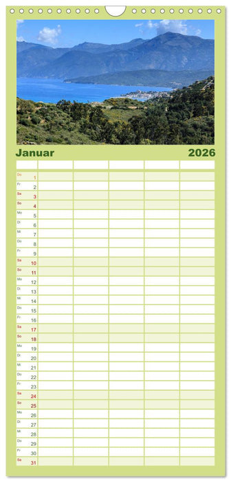 Korsika - raue Schönheit (CALVENDO Familienplaner 2026)