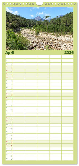 Korsika - raue Schönheit (CALVENDO Familienplaner 2026)