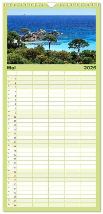 Korsika - raue Schönheit (CALVENDO Familienplaner 2026)