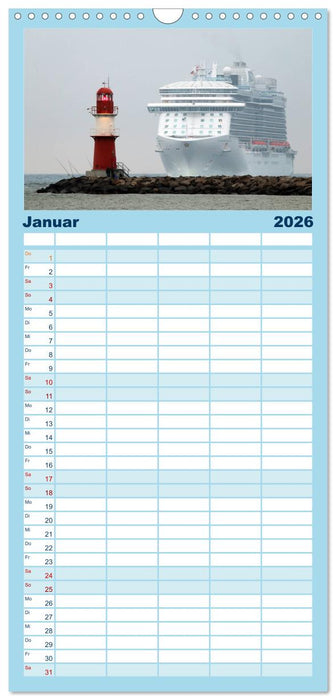 Kreuzfahrt Warnemünde (CALVENDO Familienplaner 2026)