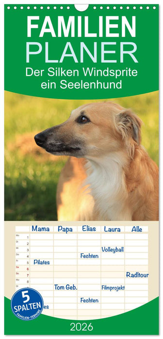 Der Silken Windsprite - ein Seelenhund (CALVENDO Familienplaner 2026)