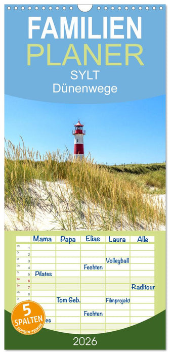 SYLT Dünenwege (CALVENDO Familienplaner 2026)