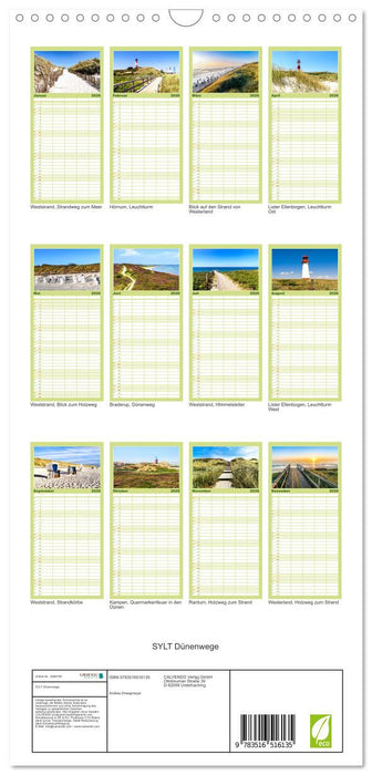 SYLT Dünenwege (CALVENDO Familienplaner 2026)