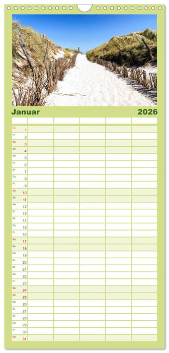 SYLT Dünenwege (CALVENDO Familienplaner 2026)