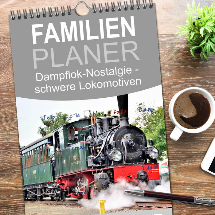 Dampflok-Nostalgie - schwere Lokomotiven (CALVENDO Familienplaner 2026)