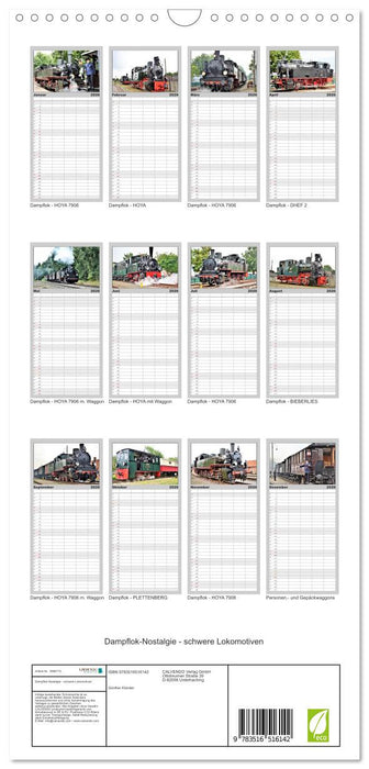 Dampflok-Nostalgie - schwere Lokomotiven (CALVENDO Familienplaner 2026)