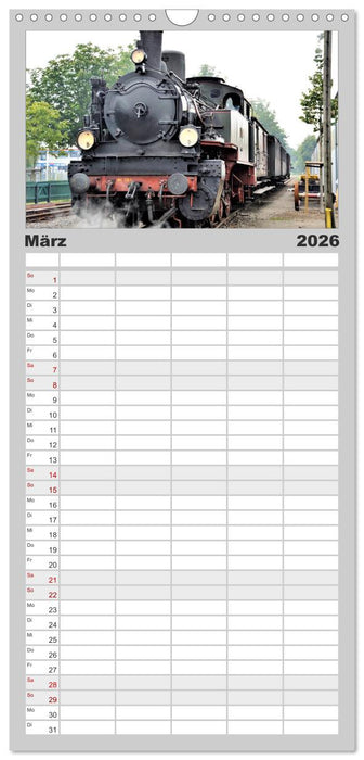 Dampflok-Nostalgie - schwere Lokomotiven (CALVENDO Familienplaner 2026)