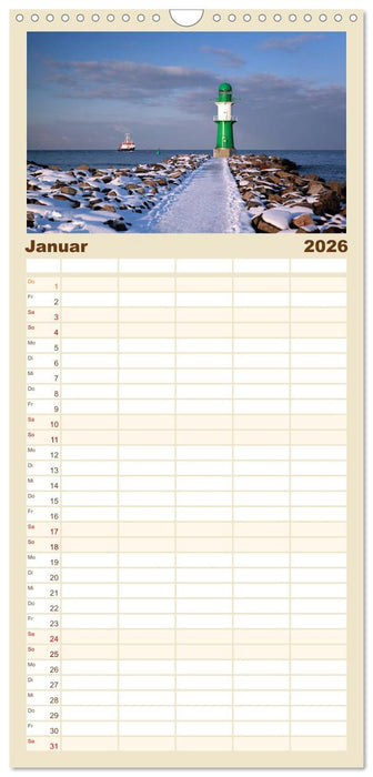 Ostseebad Warnemünde (CALVENDO Familienplaner 2026)