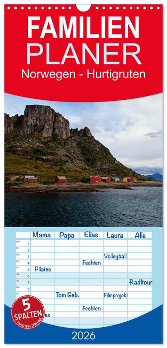 Norwegen - Hurtigruten (CALVENDO Familienplaner 2026)