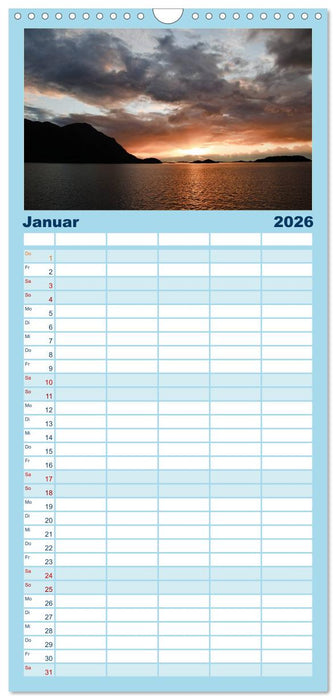 Norwegen - Hurtigruten (CALVENDO Familienplaner 2026)