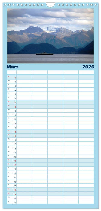 Norwegen - Hurtigruten (CALVENDO Familienplaner 2026)