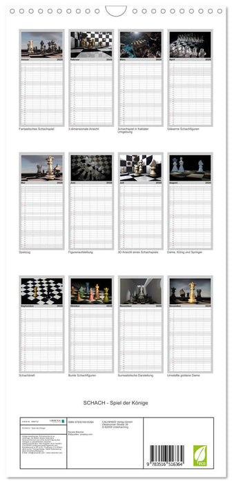 SCHACH - Spiel der Könige (CALVENDO Familienplaner 2026)