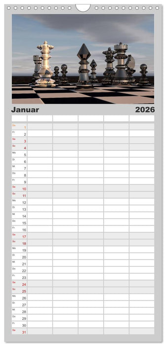 SCHACH - Spiel der Könige (CALVENDO Familienplaner 2026)