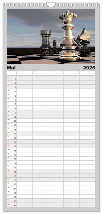 SCHACH - Spiel der Könige (CALVENDO Familienplaner 2026)