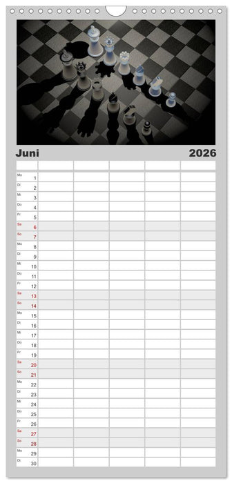 SCHACH - Spiel der Könige (CALVENDO Familienplaner 2026)