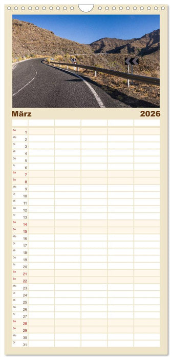 Gran Canaria - Extrabreite Landschaften (CALVENDO Familienplaner 2026)