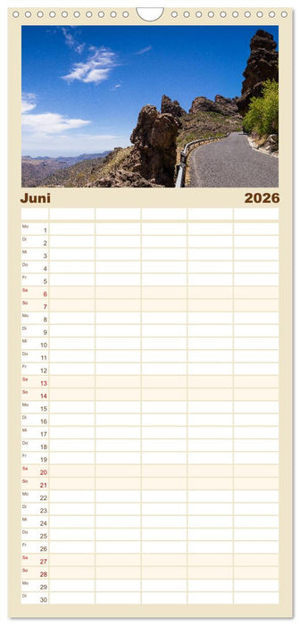 Gran Canaria - Extrabreite Landschaften (CALVENDO Familienplaner 2026)