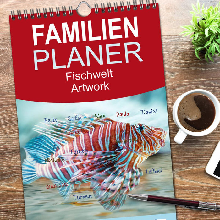 Fischwelt - Artwork (CALVENDO Familienplaner 2026)
